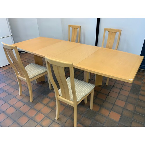 44 - SKOVBY DENMARK DINING SUITE COMPRISING OF EXTENDING DINING TABLE LENGTH FROM 4'8