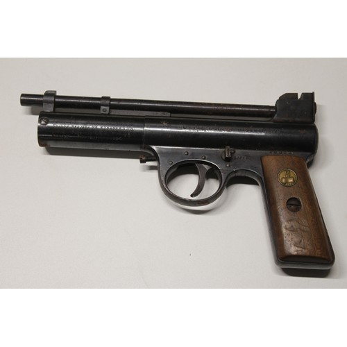 113 - WEBLEY & SCOTT LTD BIRMINGHAM & LONDON AIR PISTOL MARK 1 WITH ORIGINAL BOX (1923-1924?) &... 