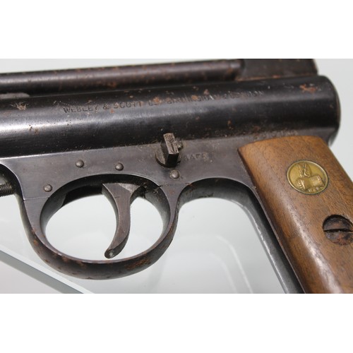 113 - WEBLEY & SCOTT LTD BIRMINGHAM & LONDON AIR PISTOL MARK 1 WITH ORIGINAL BOX (1923-1924?) &... 