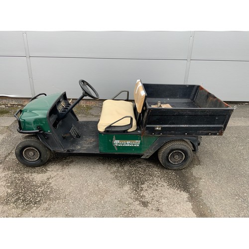 131 - EZGO ELECTRIC UTILITY WORKHORSE 1000 LX BUGGY WITH CHARGER - SERIAL NUMBER A2031469496