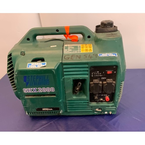 6001 - STEPHILL 1.7 KVA PETROL GENNY MODEL SHX2000 - COST NEW £709