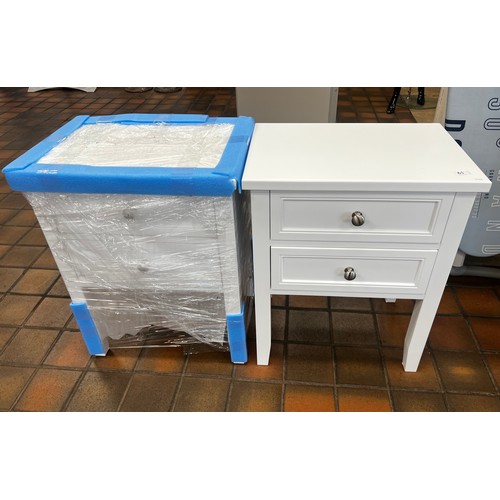 61 - PAIR OF ST IVES 2 DRAWER BEDSIDE TABLES NEW IN BOX TOTAL RRP £500 ( P23216894 )