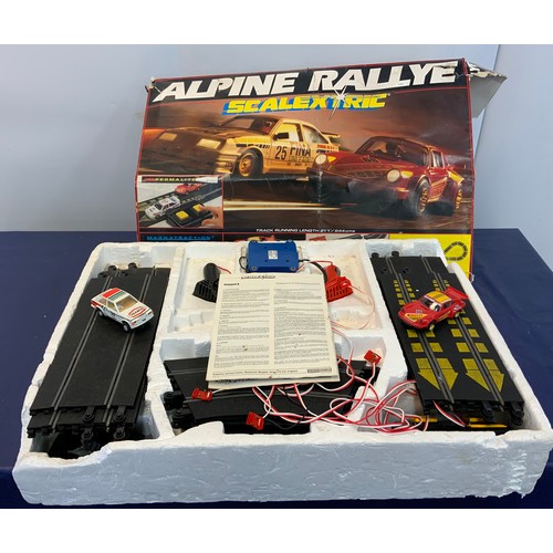 112 - LARGE BOX OF SCALEXTRIC ALPINE RALLYE