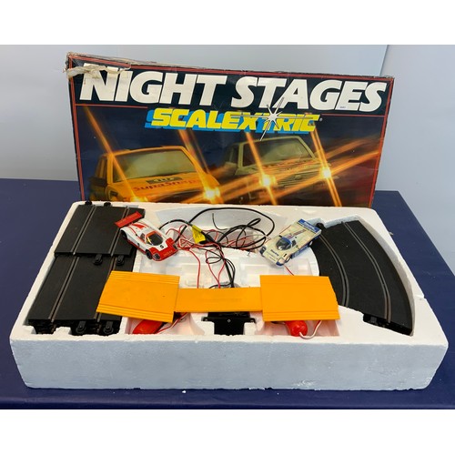 113 - LARGE BOX OF SCALEXTRIC NIGHT STAGES