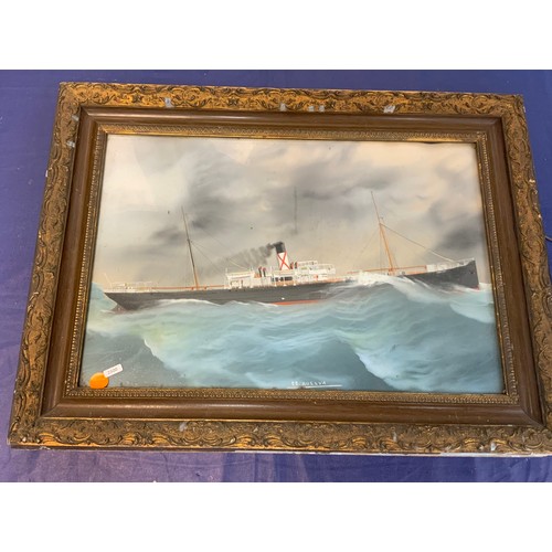 38 - GILT FRAMED WATER COLOUR SIGNED SS HUELVA PICTURE IN FRAME