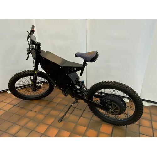 197 - STEALTH BOMBER ELECTRIC BIKE WITH MEDUSA SEAT,BURNER RCP-2S REAR SHOCK,KKE FACTORY FRONT SHOCK WITH ... 