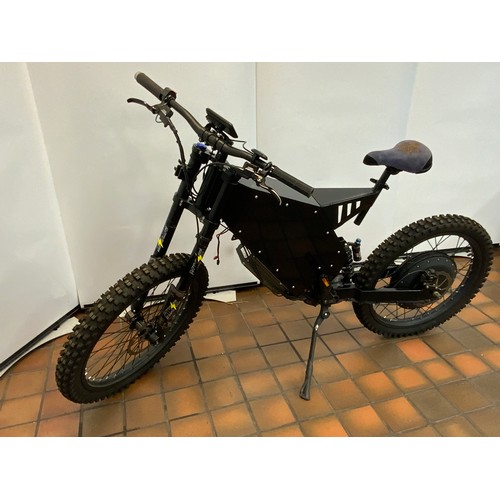 197 - STEALTH BOMBER ELECTRIC BIKE WITH MEDUSA SEAT,BURNER RCP-2S REAR SHOCK,KKE FACTORY FRONT SHOCK WITH ... 