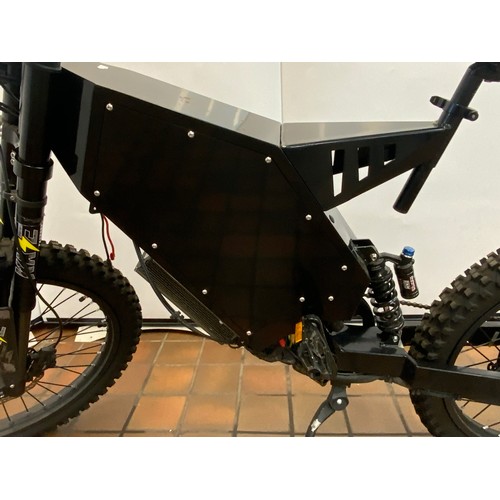 197 - STEALTH BOMBER ELECTRIC BIKE WITH MEDUSA SEAT,BURNER RCP-2S REAR SHOCK,KKE FACTORY FRONT SHOCK WITH ... 