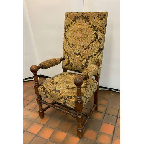 151 - VINTAGE DUTCH OAKWOOD ARM CHAIR