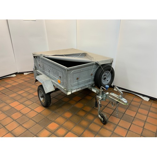 193 - 4 X 3 ERDE TIPPER TAILGATE TRAILER WITH JOCKEY WHEEL & COVER - COST WHEN NEW £700