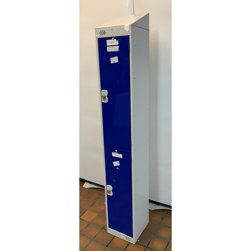 67 - 2 CUPBOARD STEEL STAND ALONE LOCKER - COST £213 WHEN NEW