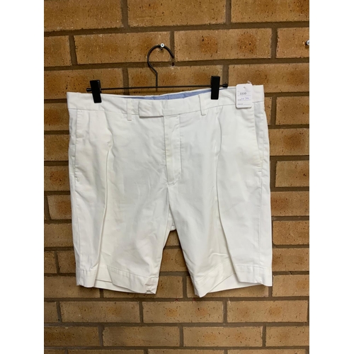 45 - RALPH LAUREN 24CM STRETCH SLIM FIT CHINO SHORT WHITE W-34 RRP £139 ( P23185119 )