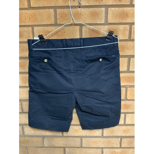 46 - RALPH LAUREN 24CM STRETCH SLIM FIT CHINO SHORT BLUE W-32 RRP £139 ( P23185119 )