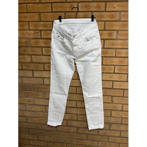 83 - HACKETT NEWBURG SLIM WHITE JEANS SIZE 32/32 RRP £160 ( P23185119 )