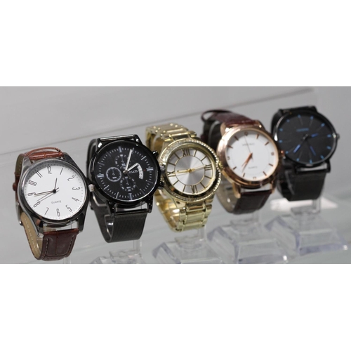 161 - 5 MENS WATCHES -GENEVEA,YOLAKO,MREURIO ETC ( P23011475 /C )