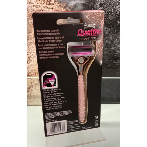 113 - WILKINSON QUATTRO FOR WOMEN ROSE GOLD WITH 4 HEADS RRP £18 (P24058237 )