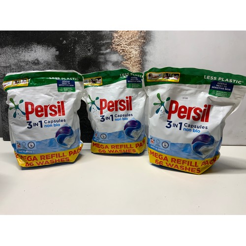 4 - 3 x BAG OF 1.782kg PERSIL 3 IN 1 NON BIO CAPSULES 66 WASHES TOTAL RRP £42 ( P24022129 / C )