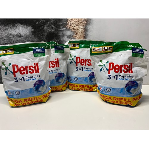 7 - 4 x BAG OF 1.782kg PERSIL 3 IN 1 NON BIO CAPSULES 66 WASHES TOTAL RRP £56 ( P24022129 / C )