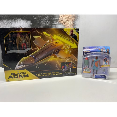 8 - DC BLACK ADAM HAWK CRUISER PARTROL RRP £10.40 & SPACE JAM TUNE SQUAD LEBRON JAMES TOY & ACME... 