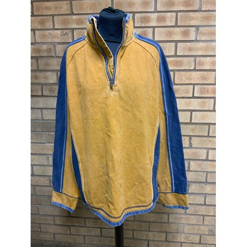 33 - FAT FACE YELLOW AIRLIE FLEECE COLLARED SWEAT TOP SIZE M RRP £65 ( P24003284 / C )