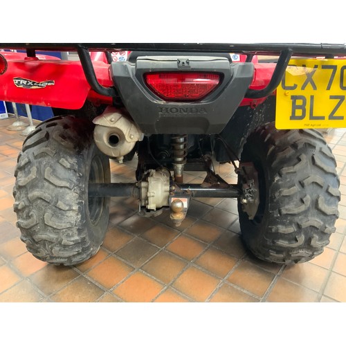 146 - HONDA TRX420FM2  RED QUAD 4X4 AUTO REGISTRATION - CX70BLZ (2021) WARRANTED 2349 MILES, 1 KEY RRP £71... 