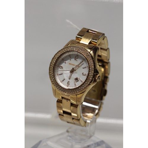 167 - MICHAEL KORS ROSE GOLD COLOURED WATCH - MODEL MK5403 - COST NEW £165 ( P23066170 / C )