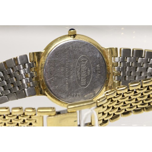 193 - ROTARY PRESTIGE CHELTENHAM 3 MICRONS ELECTRO GOLD PLATED DATE DISPLAY WATCH- MODEL 4577 ( P23066167 ... 