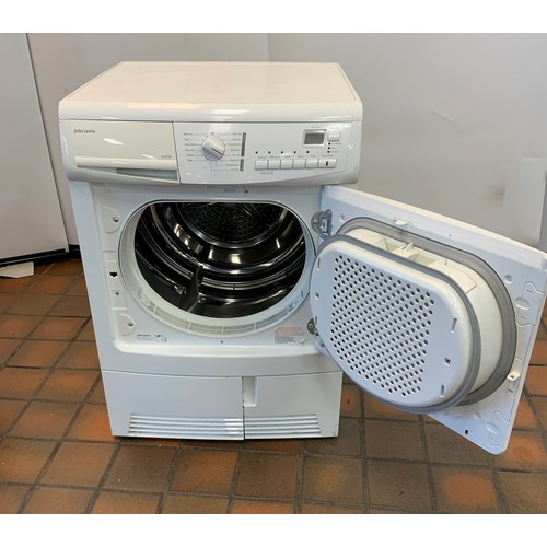 30 - JOHN LEWIS CONDENSER TUMBLE DRYER - WHITE - MODEL JLTDC09 - COST NEW £299