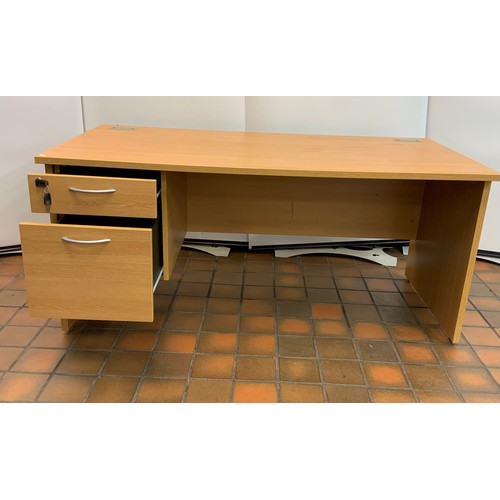 21 - 2 DRAWER OFFICE DESK WITH KEY