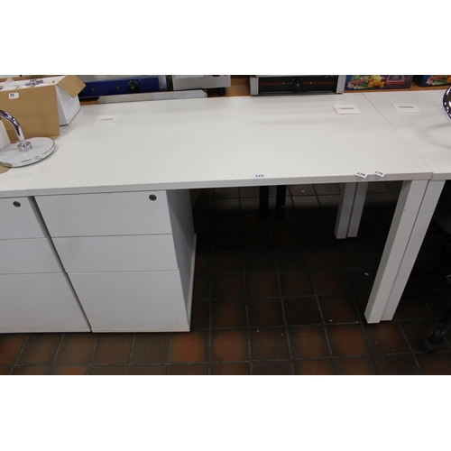 19 - 3 DRAW DESK LEFT HAND PEDESTAL WITH MONITOR