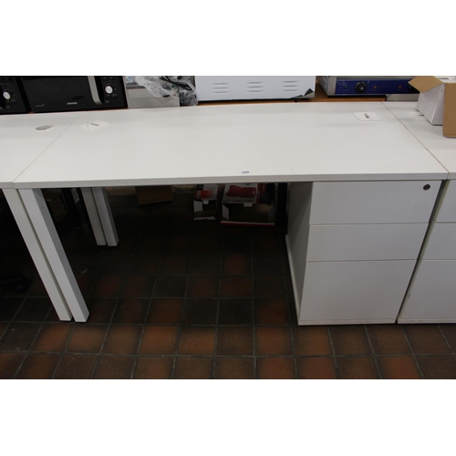 20 - 3 DRAW DESK RIGHT HAND PEDESTAL WITH MONITOR