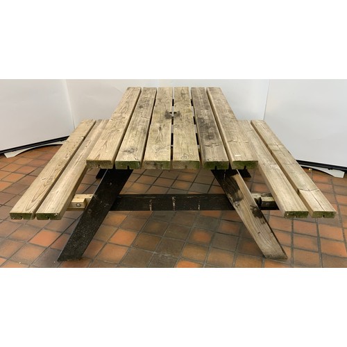 141 - WOODEN GARDEN PICNIC BENCH/TABLE