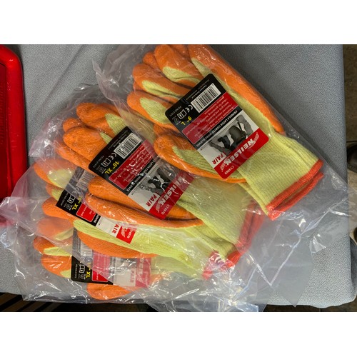 114 - PACK OF 4 CRINKLE LATEX COATED WORK GLOVE SIZE 10