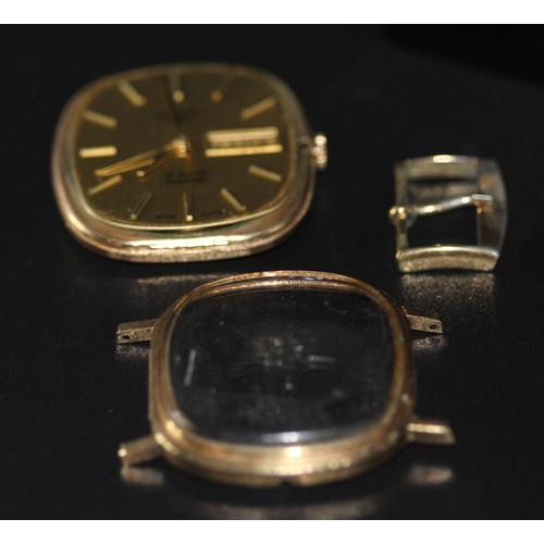 209 - VINTAGE - 1970'S 9CT GOLD ROTARY WATCH - AUTOMATIC 25 JEWELS - (NO STRAP) & WATCH BUCKLE ( P2306... 