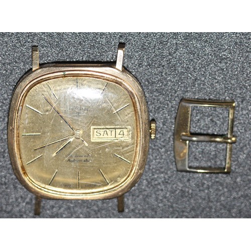 209 - VINTAGE - 1970'S 9CT GOLD ROTARY WATCH - AUTOMATIC 25 JEWELS - (NO STRAP) & WATCH BUCKLE ( P2306... 