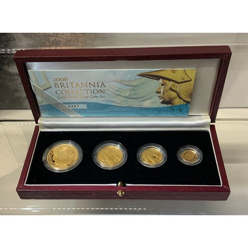 238 - 2006 BRITANNIA COLLECTION GOLD PROOF FOUR COIN SET, CASED. LIMITED EDITION OF 1,250 PRODUCED, REFERE... 