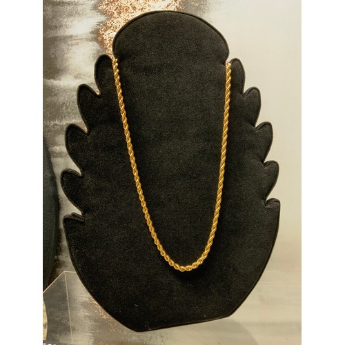 222 - 9CT GOLD ROPE CHAIN - 8.96G ( P23065592 / C )