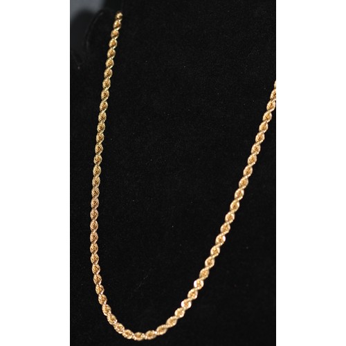 222 - 9CT GOLD ROPE CHAIN - 8.96G ( P23065592 / C )