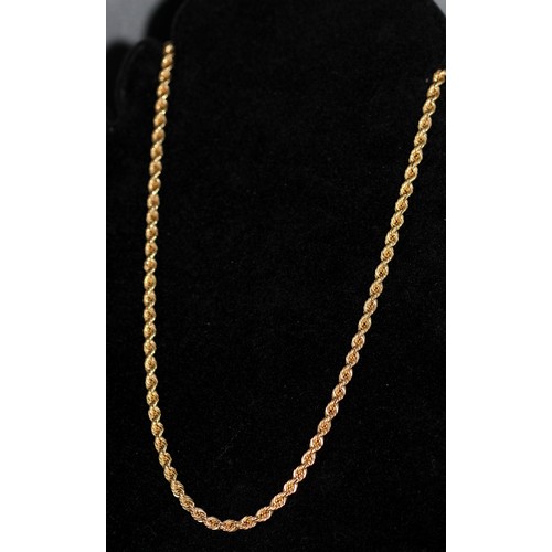 222 - 9CT GOLD ROPE CHAIN - 8.96G ( P23065592 / C )