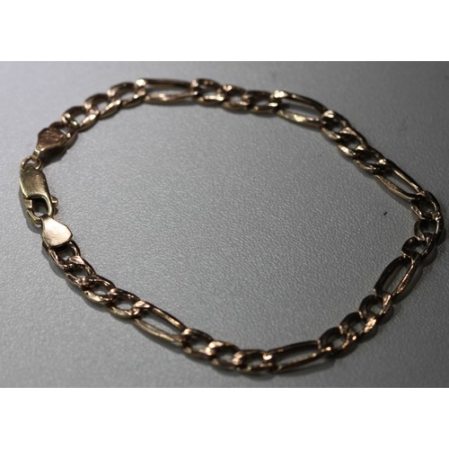 221 - 9CT GOLD CURB BRACELET 3.08G ( P23066359 / C )