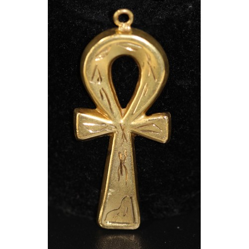 230 - 18CT YELLOW GOLD (TESTED) - (NOT HALLMARKED) - EGYTIAN ANKH CROSS 3.47G (P24013367 )