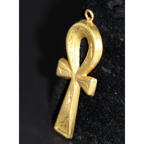 230 - 18CT YELLOW GOLD (TESTED) - (NOT HALLMARKED) - EGYTIAN ANKH CROSS 3.47G (P24013367 )