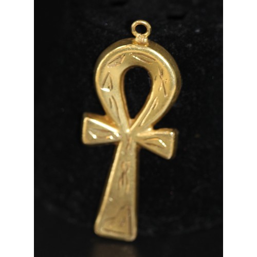 230 - 18CT YELLOW GOLD (TESTED) - (NOT HALLMARKED) - EGYTIAN ANKH CROSS 3.47G (P24013367 )