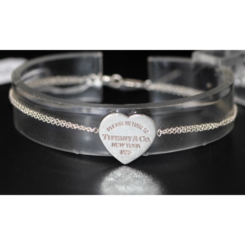 177 - RETURN TO TIFFANY HEART DOUBLE CHAIN BRACELET RRP £480 (P24219640 )