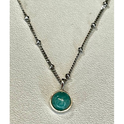 169 - DAISY LONDON AMAZONITE HEALING STONE NECKLACE - 925 SILVER RRP £100 (P24219640 )