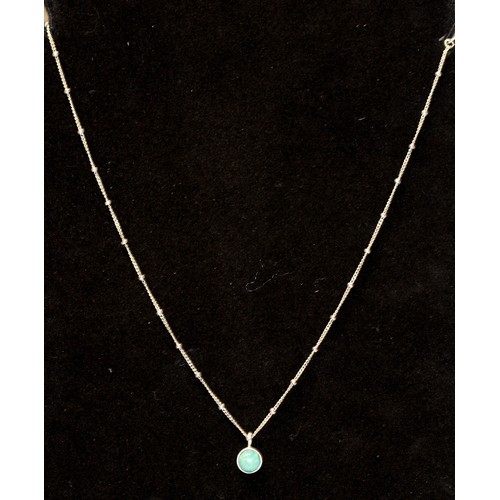 169 - DAISY LONDON AMAZONITE HEALING STONE NECKLACE - 925 SILVER RRP £100 (P24219640 )