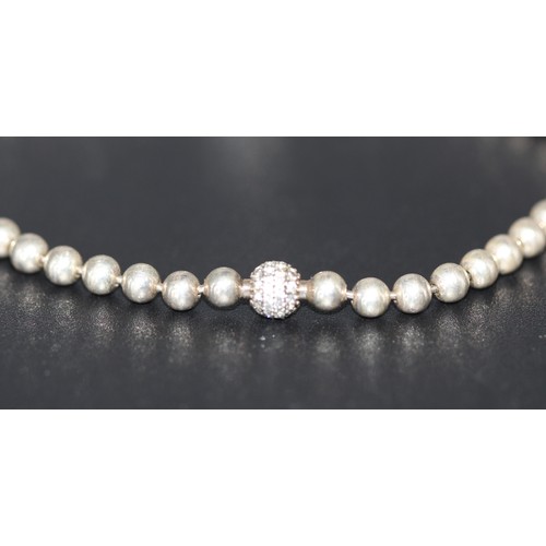 183 - PANDORA SIGNATURE PAVE SILVER BRACELET - COST NEW £70 (P24219673 )