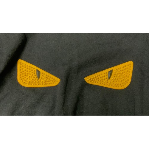 90 - FENDI EYES SPIKES SWEATSHIRT BAG BUGS- BLACK AND YELLOW (NO SIZE) RRP £775 ( ACC/12/POCA/P24020108 )