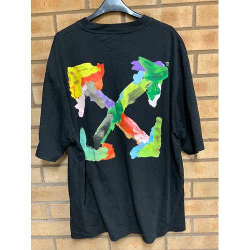 89 - OFF-WHITE BRUSH ARR OVER SKATE S/S T SHIRT SIZE L RRP £300 (ACC/40/POCA/P24020103 )