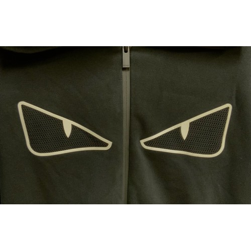 94 - FENDI BUG EYES ZIP UP HOODED SWEATSHIRT BLACK SIZE XXL RRP £600-700 ( ACC/11/POCA/P24020107 )